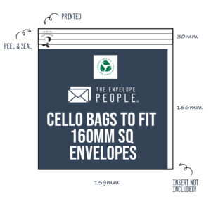 Printed - Compostable Cello Bags to Fit 160mm SQ Envelopes