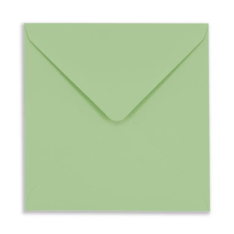 130mm Square Bay Green Envelopes