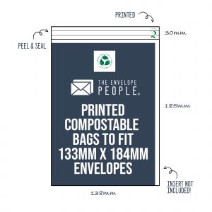 Printed - Compostable Cello Bags to Fit 133x184 Envelopes