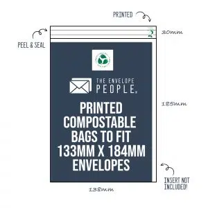 Printed - Compostable Cello Bags to Fit 133x184 Envelopes (Peel & Seal) 16 Printed - Compostable Cello Bags to Fit 133x184 Envelopes