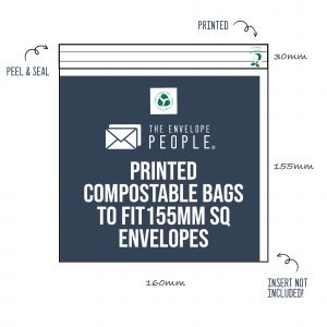 Printed - Compostable Cello Bags to Fit 155mm SQ Envelopes