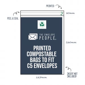 Printed - Compostable Cello Bags to Fit C5 Envelopes