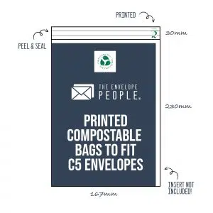 Printed - Compostable Cello Bags to Fit C5 Envelopes (Peel & Seal) 3 Printed - Compostable Cello Bags to Fit C5 Envelopes