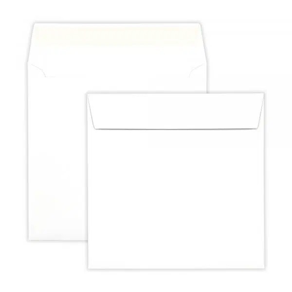 White_Square_gummed_Wallet_Envelopes-together 155mm Square White Gummed Wallet Envelopes