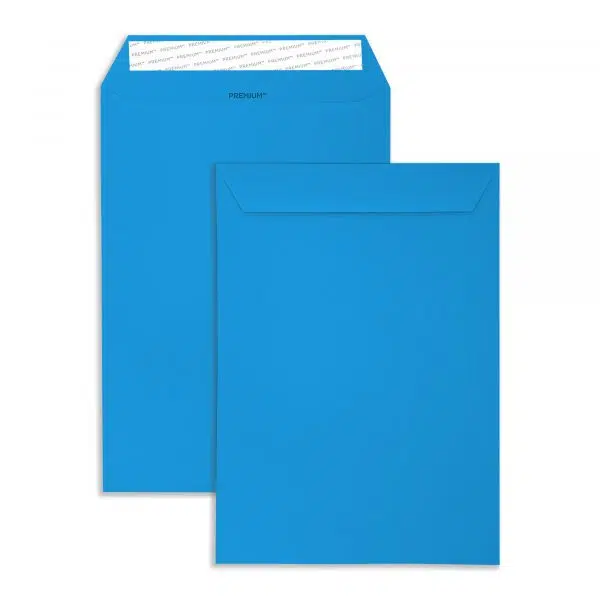 caribbean-blue-c4-pocket-envelopes-together C4 Caribbean Blue Peel & Seal Pocket Envelopes