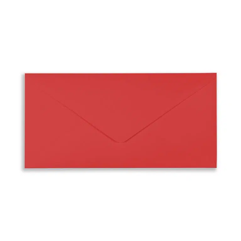 DL (110mm x 220mm) Poppy Red Envelopes