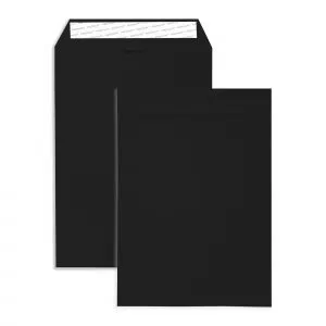 C4 Jet Black Peel & Seal Pocket Envelopes (120gsm) 5 C4 Jet Black Peel & Seal Pocket Envelopes