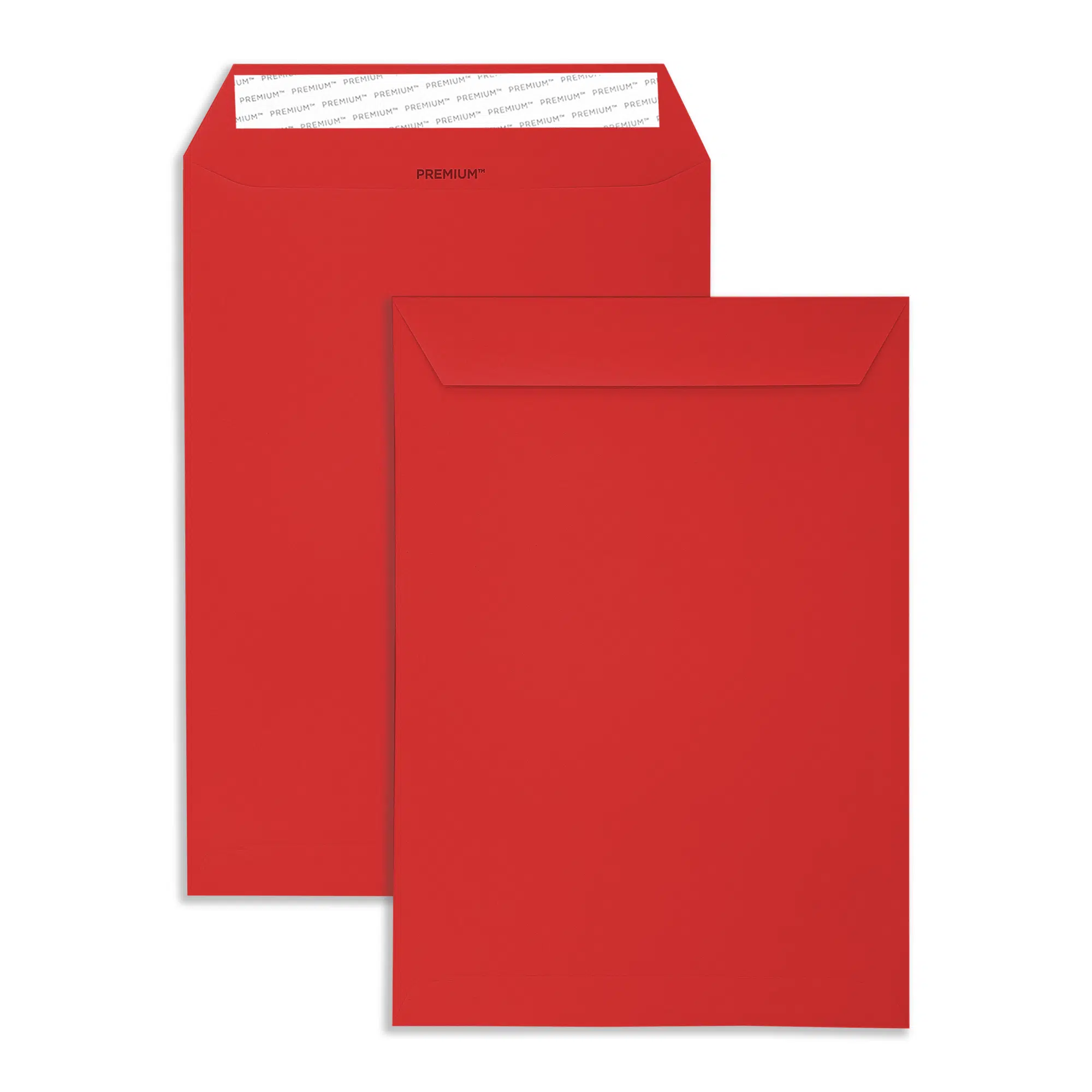 C4 Pillar Box Red Peel & Seal Pocket Envelopes (120gsm) 1 pillar-box-red-c4-pocket-envelopes-together