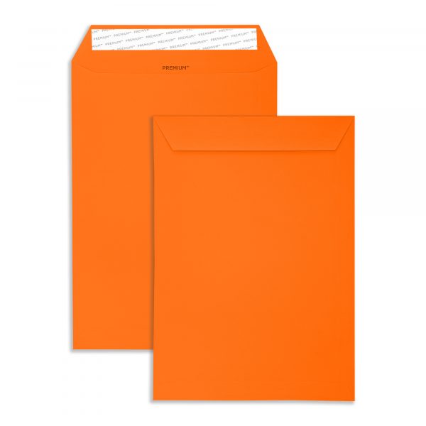 C4 Pumpkin Orange Peel & Seal Pocket Envelopes