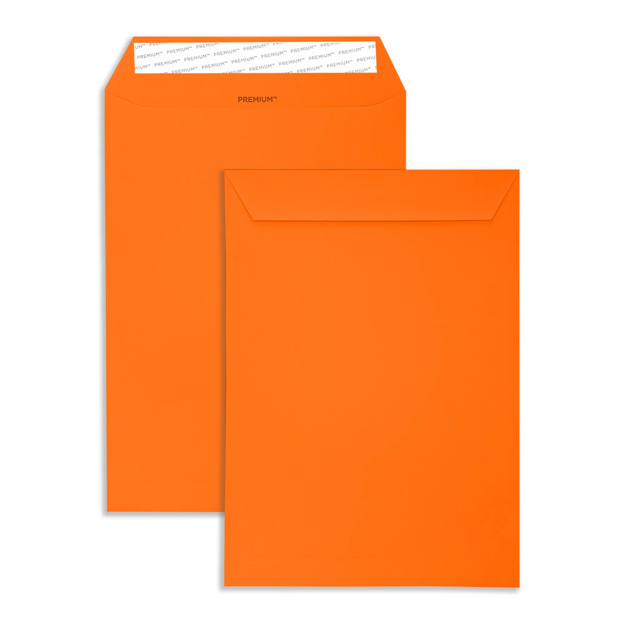 C4 Pumpkin Orange Peel & Seal Pocket Envelopes (120gsm) 1 pumpkin-orange-c4-pocket-envelopes-together
