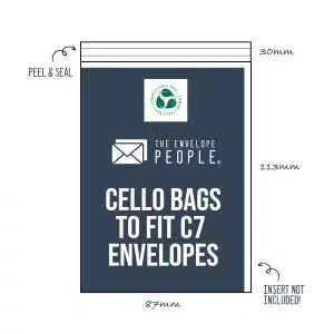 Compostable - Cello Bags to Fit C7 Envelopes (Peel & Seal) 4 Compostable - Cello Bags to Fit C7 Envelopes