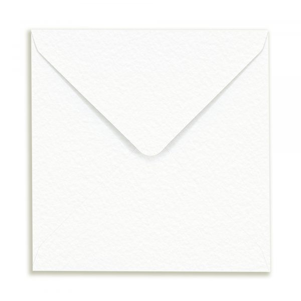 155mm Square Stucco Hammered Embossed White Envelopes