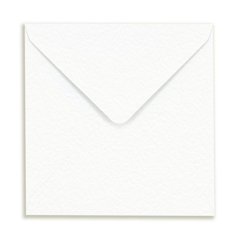 155mm Square Stucco Hammered Embossed White Envelopes