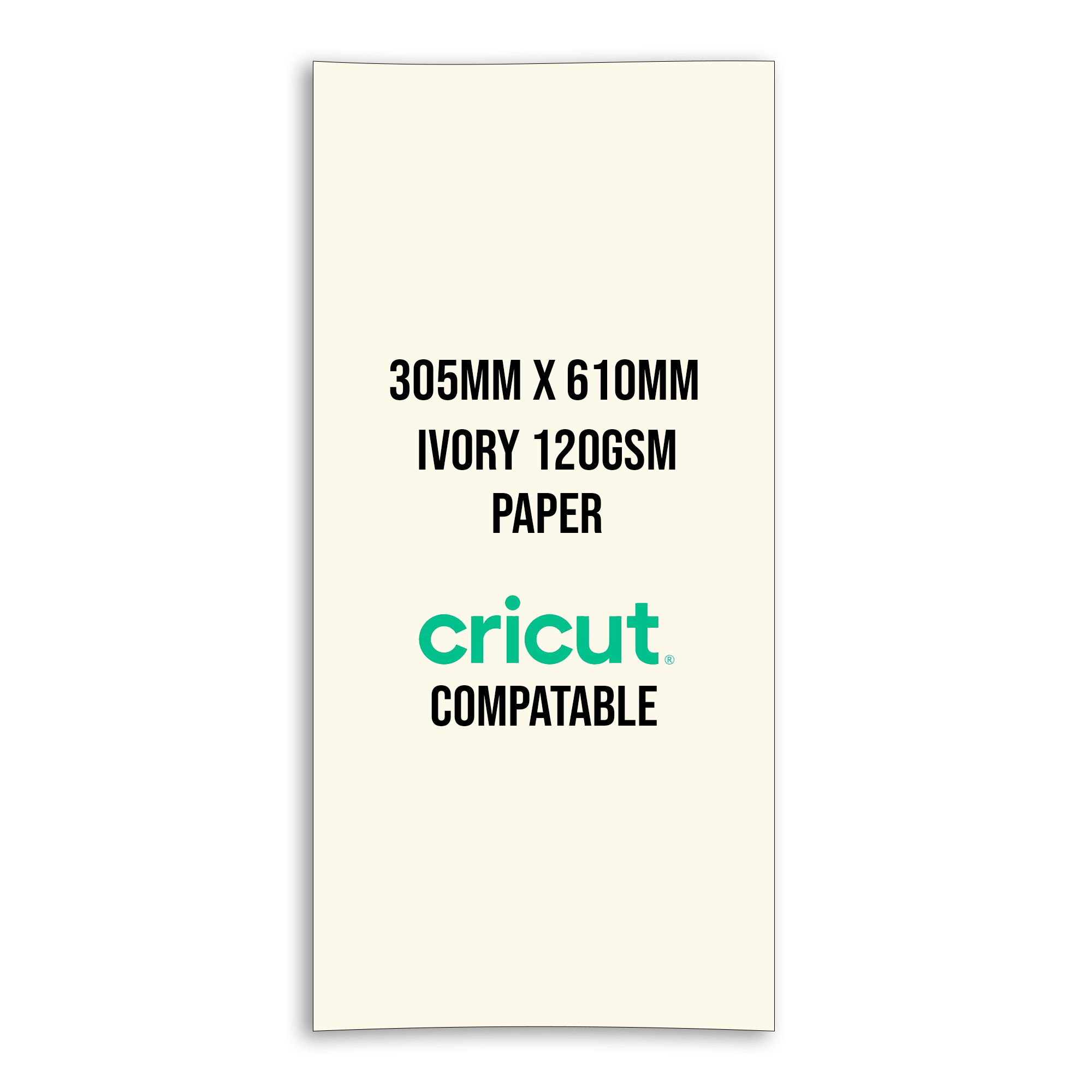 305mm x 610mm Ivory 120gsm Paper (Pack of 40 Sheets) 1 305mm x 610mm Ivory 120gsm Paper (Pack of 40 Sheets)