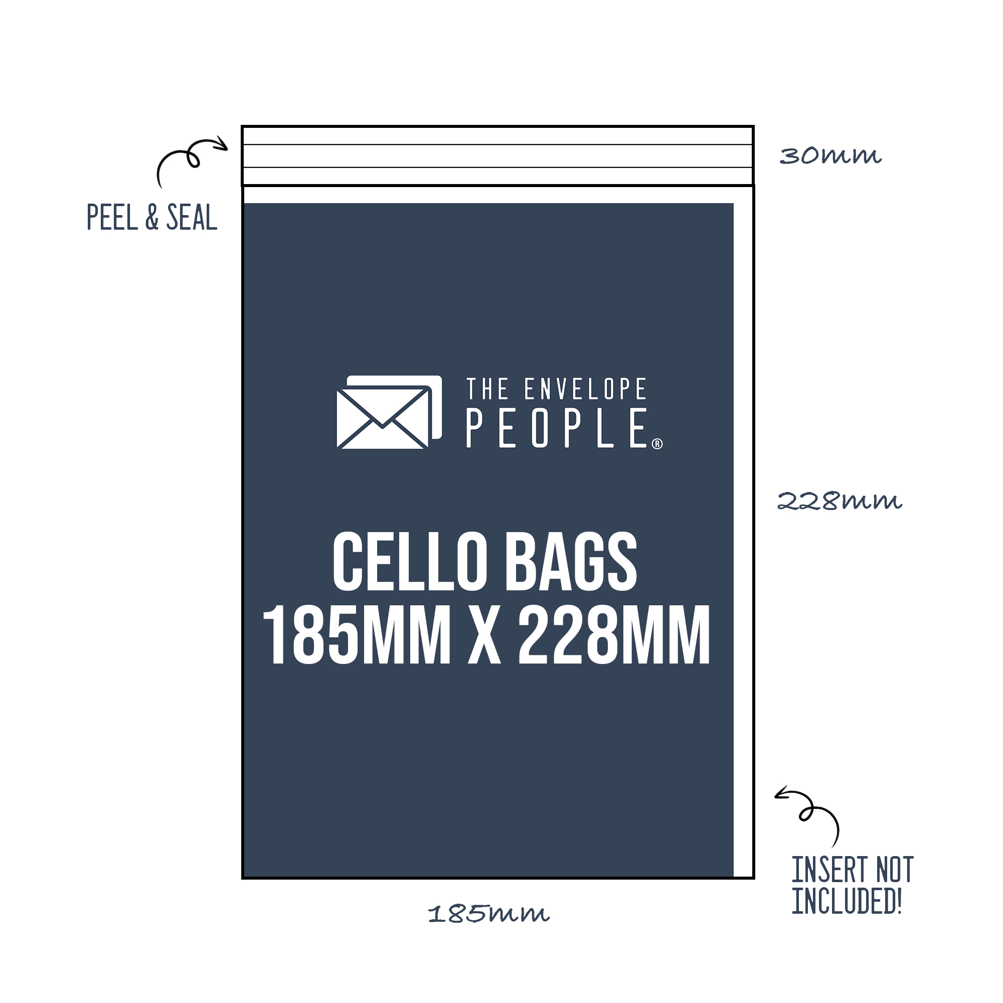 Cello Bag Size: 185mm x 228mm (Peel & Seal) 1 cello-bag-size-185mm-x-228mm-peel-seal