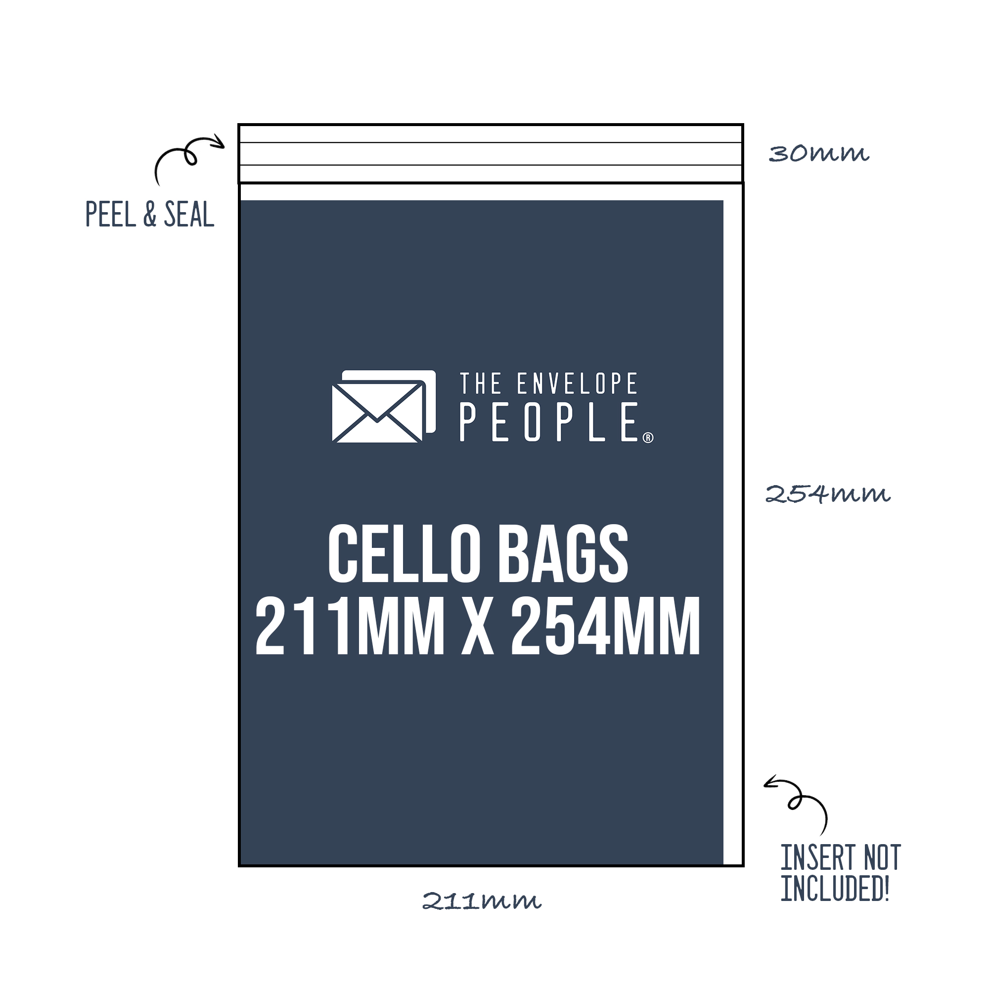Cello Bag Size: 211mm x 254mm (Peel & Seal) 1 cello-bag-size-211mm-x-254mm-peel-seal