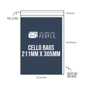 Cello Bag Size: 211mm x 305mm (Peel & Seal) 7 Cello Bag Size: 211mm x 305mm