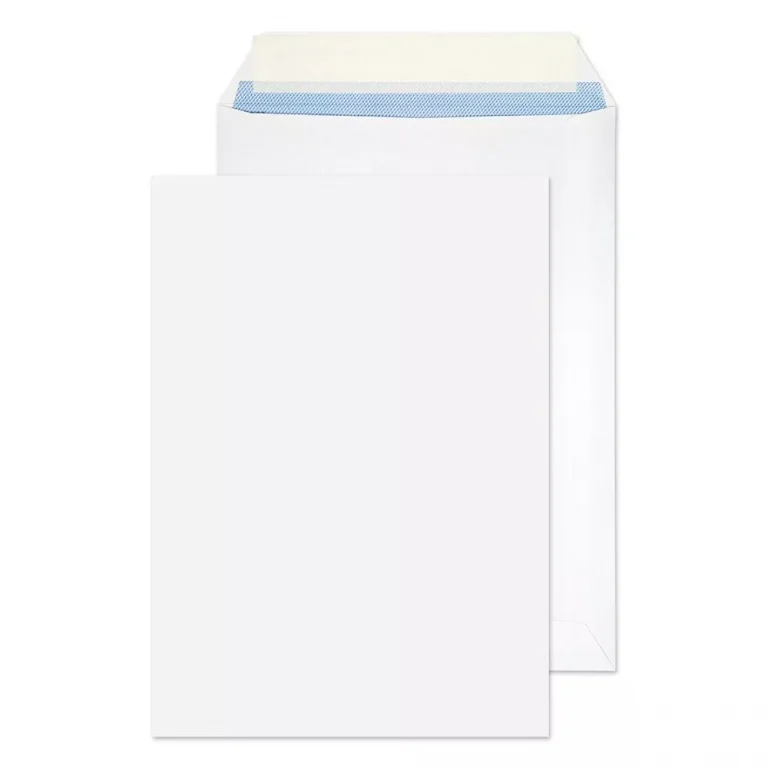 C5 White Peel & Seal Blue Hatch Pocket Envelopes