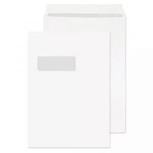 C4 White Peel & Seal Grey Wash Window Pocket Envelopes (120gsm) 6 C4 White Peel & Seal Grey Wash Window Pocket Envelopes