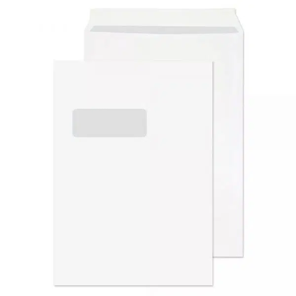 c4-white-peel-seal-grey-wash-window-pocket-envelopes-120gsm C4 White Peel & Seal Grey Wash Window Pocket Envelopes