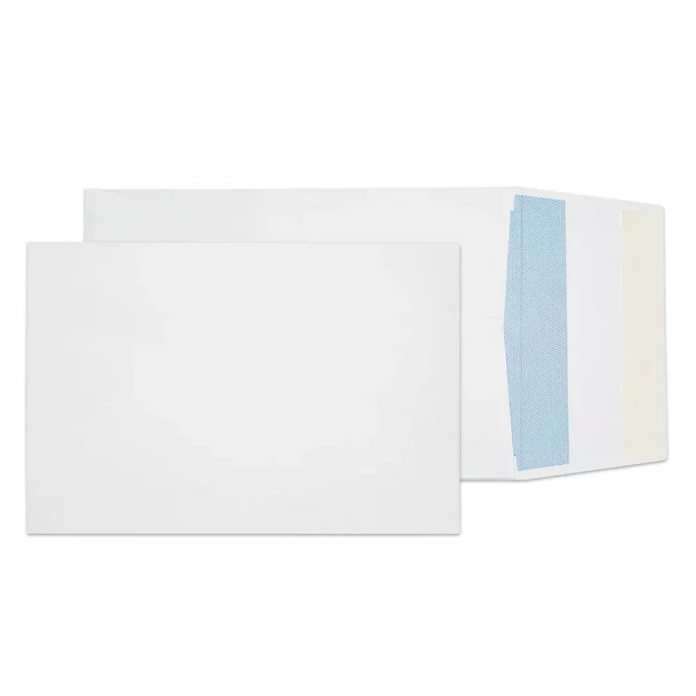 C5 White Peel & Seal Blue Hatch Pocket Gusset Envelopes (120gsm)