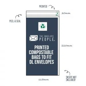 Printed - Compostable Cello Bags to Fit DL Envelopes