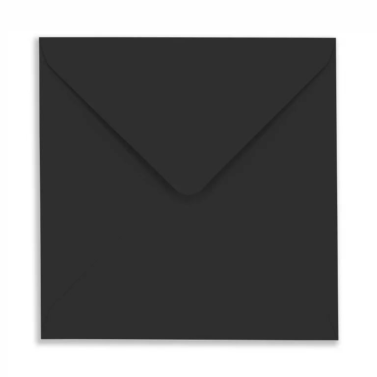 155mm Square Pitch Black Envelopes (120gsm)