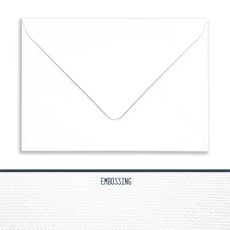 125mm x 175mm White Buckram Embossed Envelopes