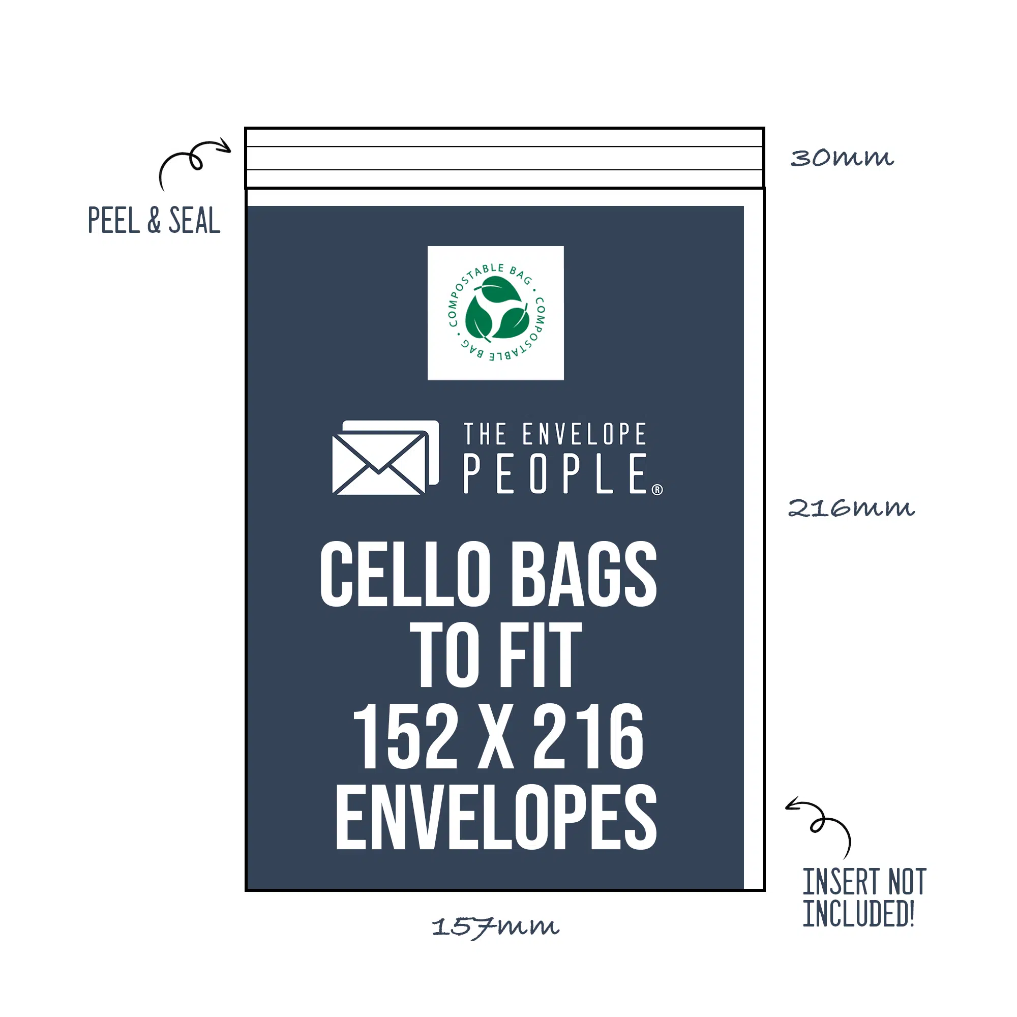 Compostable Cello Bags 152×216