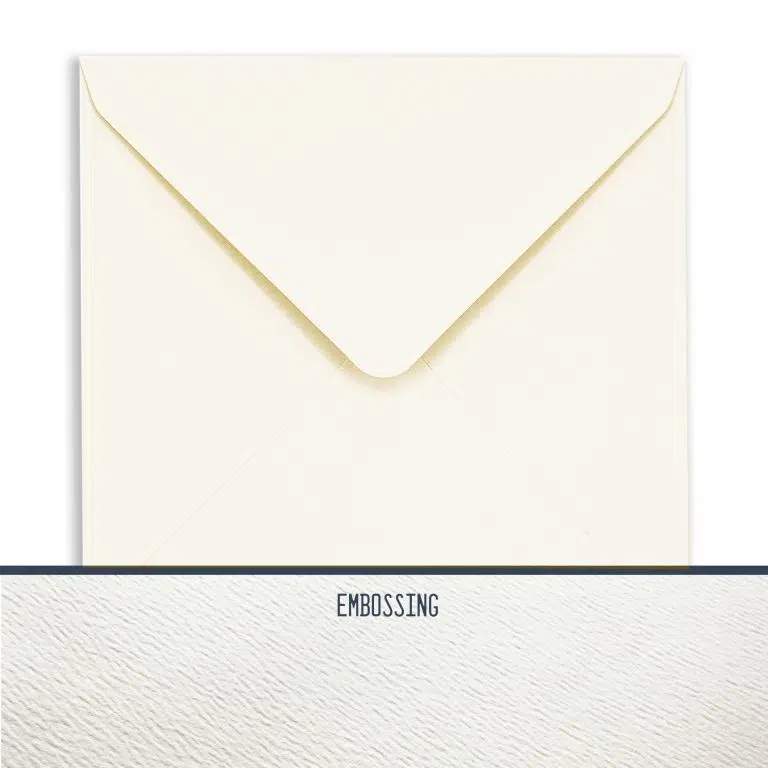 155mm Square Accent Antique Magnolia Embossed Envelopes (110gsm)