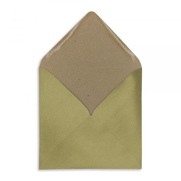 155mm Square Autumn Gold Recycled Kraft Pearlescent Envelopes