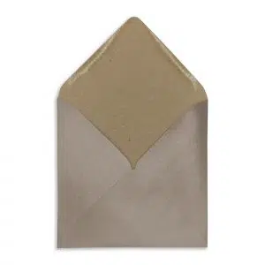 155mm Square Champagne Gold Recycled Kraft Pearlescent Envelopes (120gsm) 6 155mm Square Champagne Gold Recycled Kraft Pearlescent Envelopes