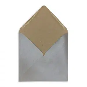 155mm Square Pewter Silver Recycled Kraft Pearlescent Envelopes (120gsm) 11 sq peweter recycled kraft pearlescent envelopes