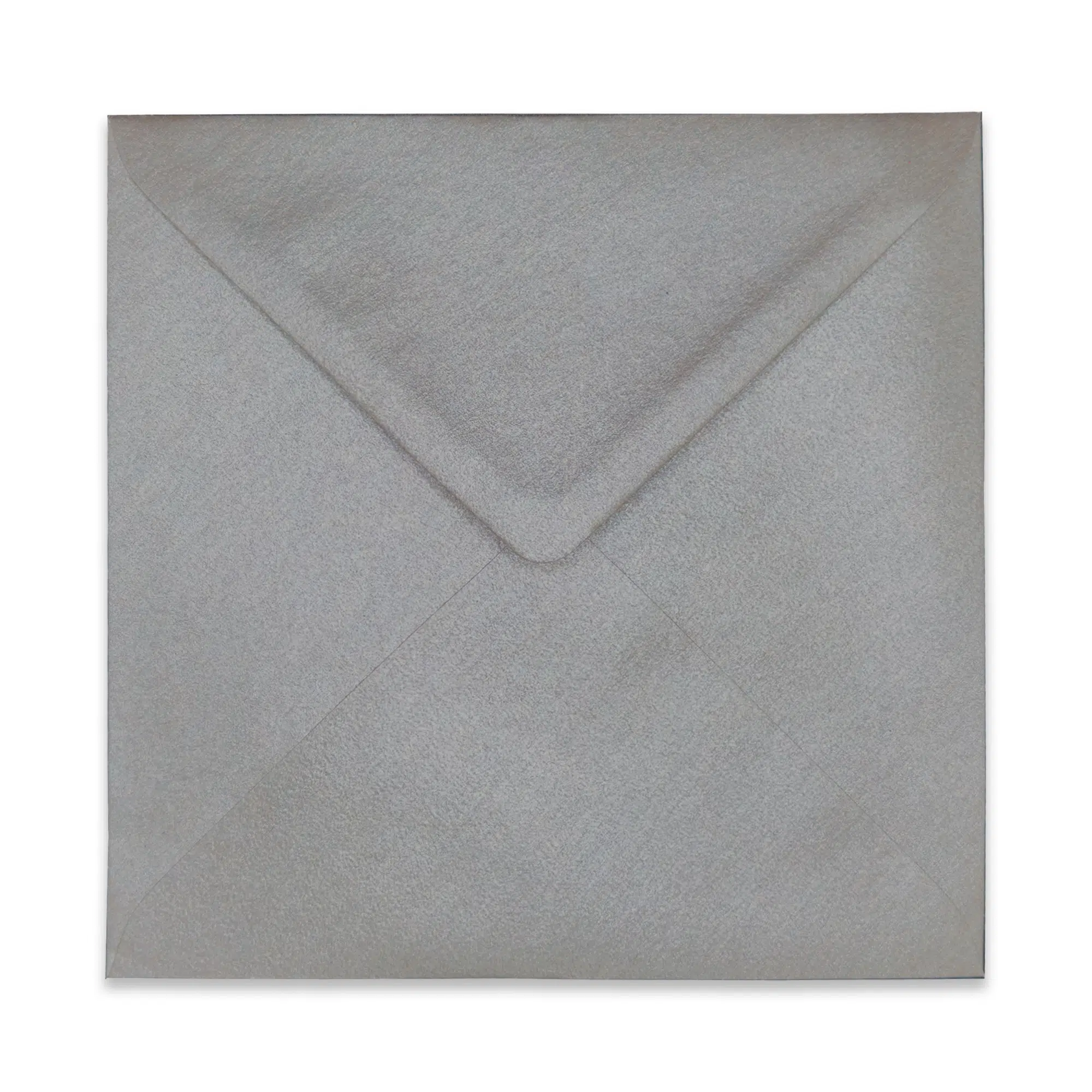 155mm Square Pewter Silver Recycled Kraft Pearlescent Envelopes (120gsm) 2 sq-peweter-recycled-kraft-pearlescent-envelopes-flap