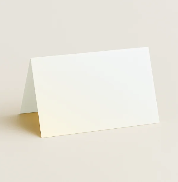 Folded Place Cards - Curious Metallics Cryogen White