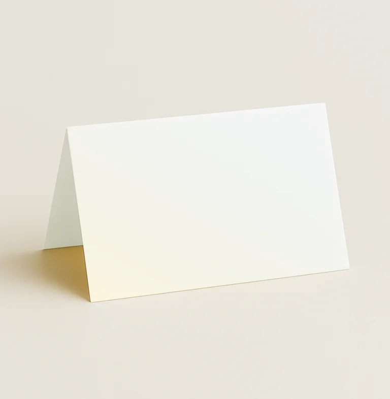 Folded Place Cards - Curious Metallics Cryogen White