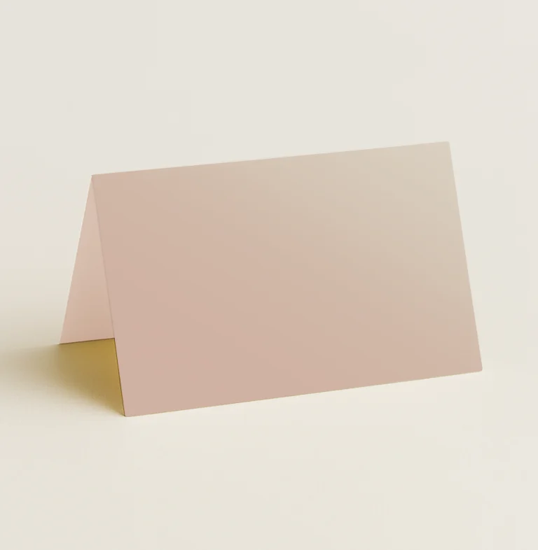 Folded Place Cards - Curious Metallics Nude
