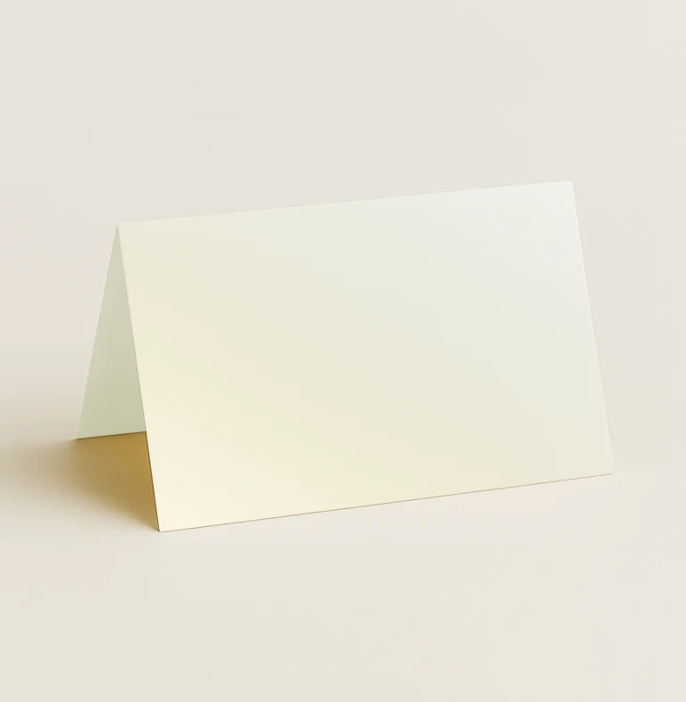 Folded Place Cards - Curious Metallics White Gold