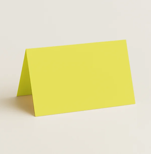 Folded Place Card in Olin Colours Citrus Yellow (240gsm)