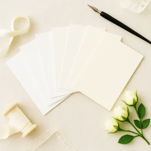 White & Ivory A5 Flat Sheet Cards