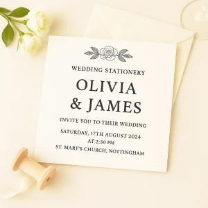 150mm Square Flat Sheet Wedding Invitation