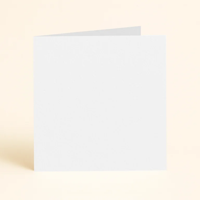 125mm Square Single Fold Card - Keaykolour Snow White