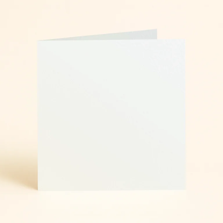 150mm Square Single Fold Card - Curious Metallics Cryogen White