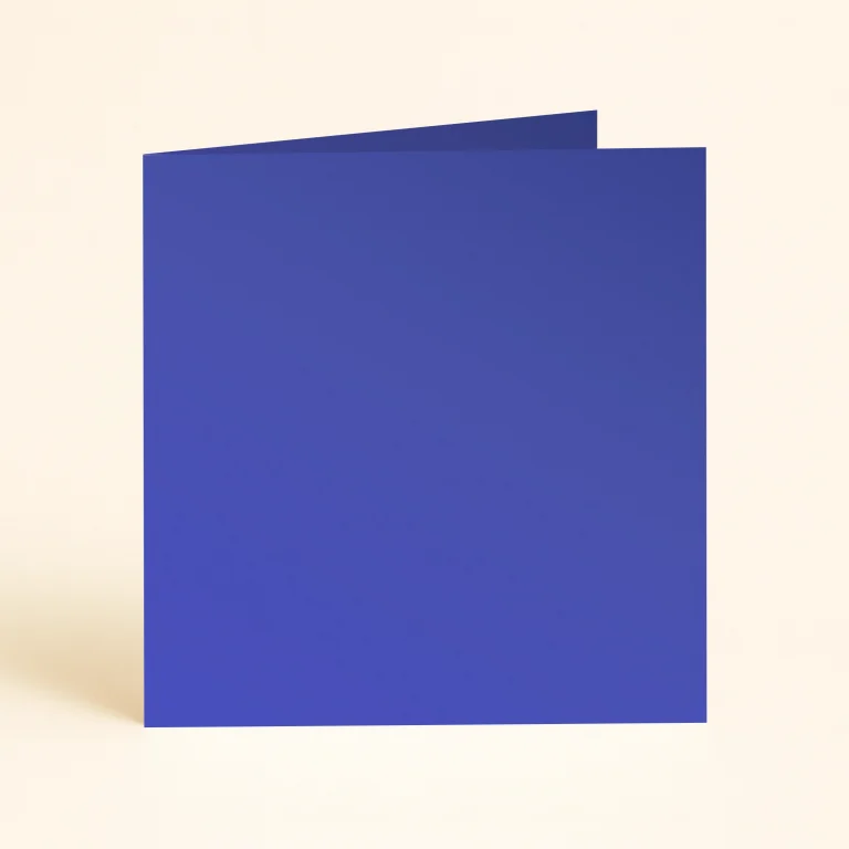 125mm Square Single Fold Card - Curious Metallics Electric Blue