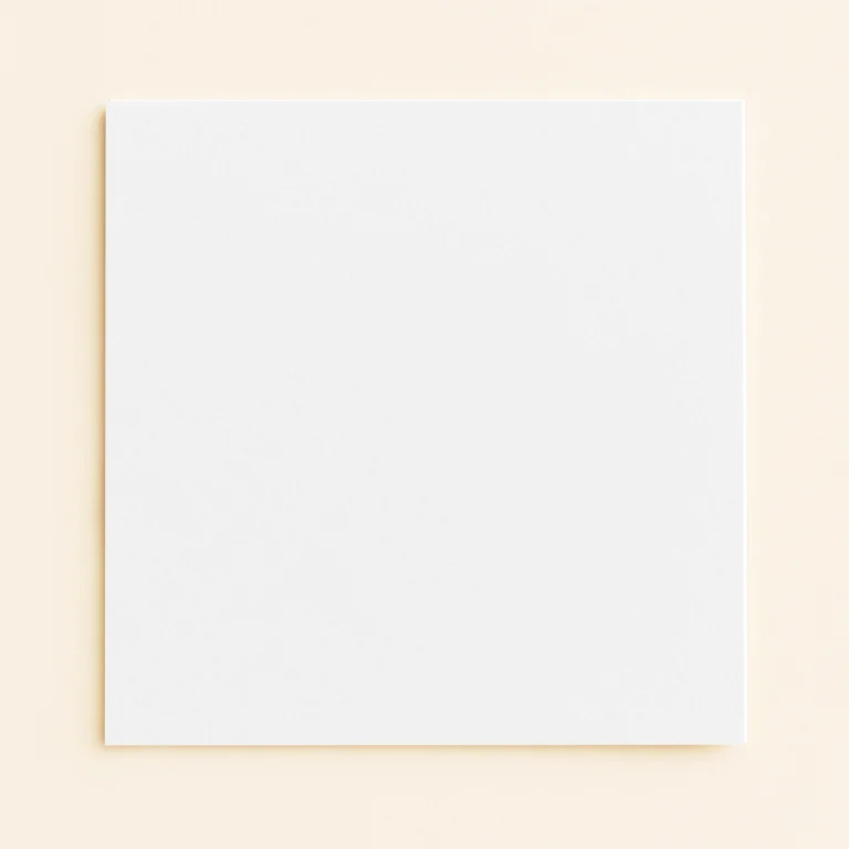 150mm Square Flat Sheet Card - Keaykolour Snow White