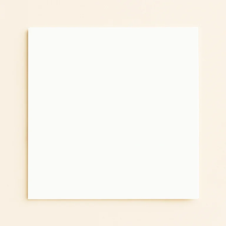 150mm Square Flat Sheet Card - Olin Design Soft White