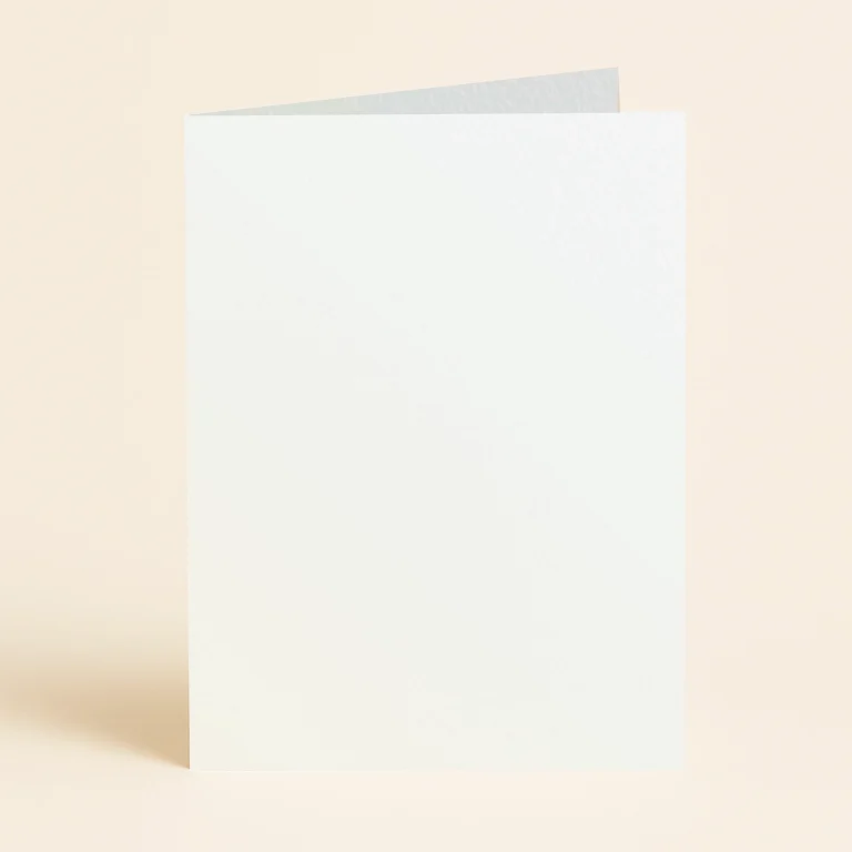 A5 Single Fold Card - Curious Metallics Cryogen White