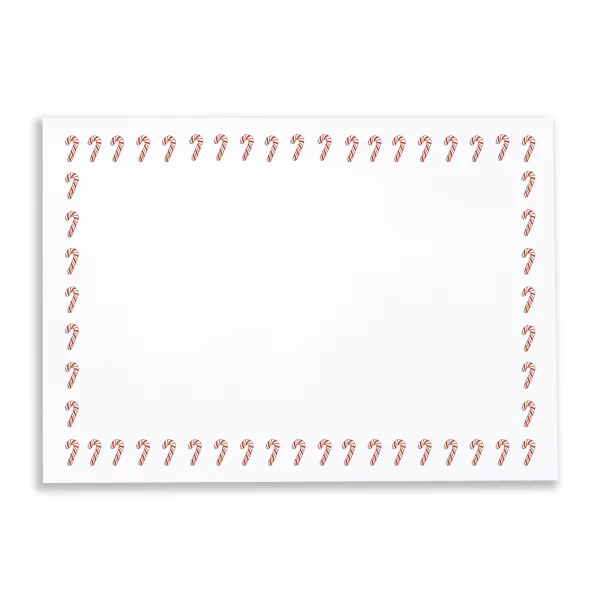 Candy Canes White Printed Envelopes