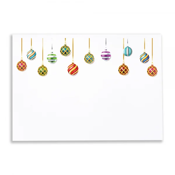Christmas Baubles White Printed Envelopes