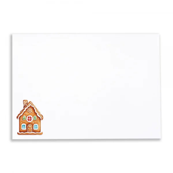 Gingerbread House White Printed Envelopes
